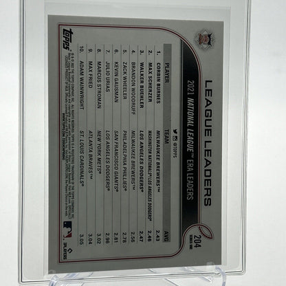 2022 Topps NL ERA Leaders Baseball Card #204 Mint FREE SHIPPING