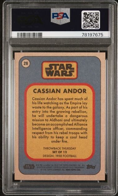 2023 Topps Star Wars Throwback Thursday Cassian Andor Card #26 PSA 10 Gem Mint