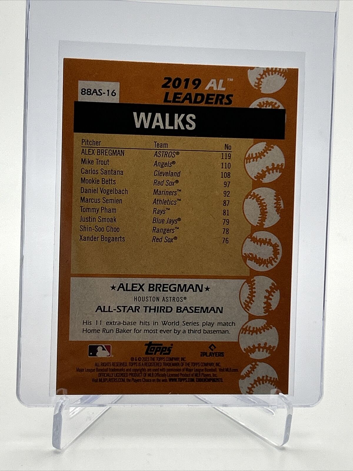 2023 Topps 1988 Topps All-Star 35th Alex Bregman Card #88AS-16 FREE SHIPPING