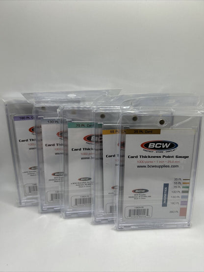 BCW Magnetic Card Holders 35pt 55pt 75pt 130pt 180pt lot of 5 magnetic holders