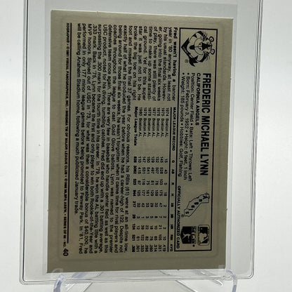 1981 Kellogg's Fred Lynn Baseball Card #40 NM-Mint FREE SHIPPING