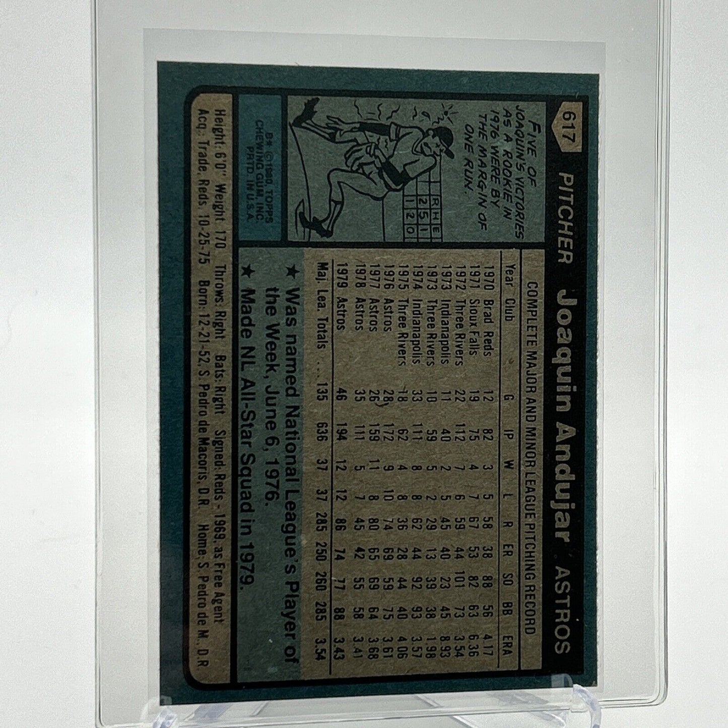 1980 Topps Joaquin Andujar Baseball Card #617 NM-Mint FREE SHIPPING