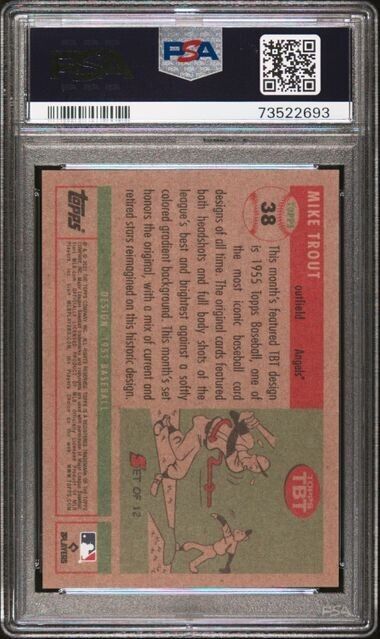 2022 Topps Throwback Thursday Mike Trout Baseball Card #38 PSA 9 Mint