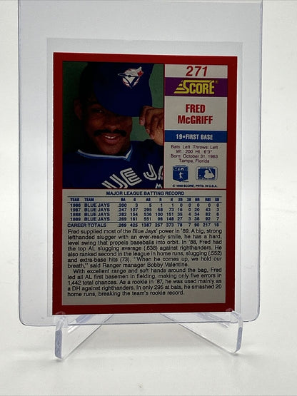 1990 Score Fred McGriff Baseball Card #271 Mint FREE SHIPPING