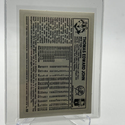 1981 Kellogg's Tommy John Baseball Card #52 NM-Mint FREE SHIPPING