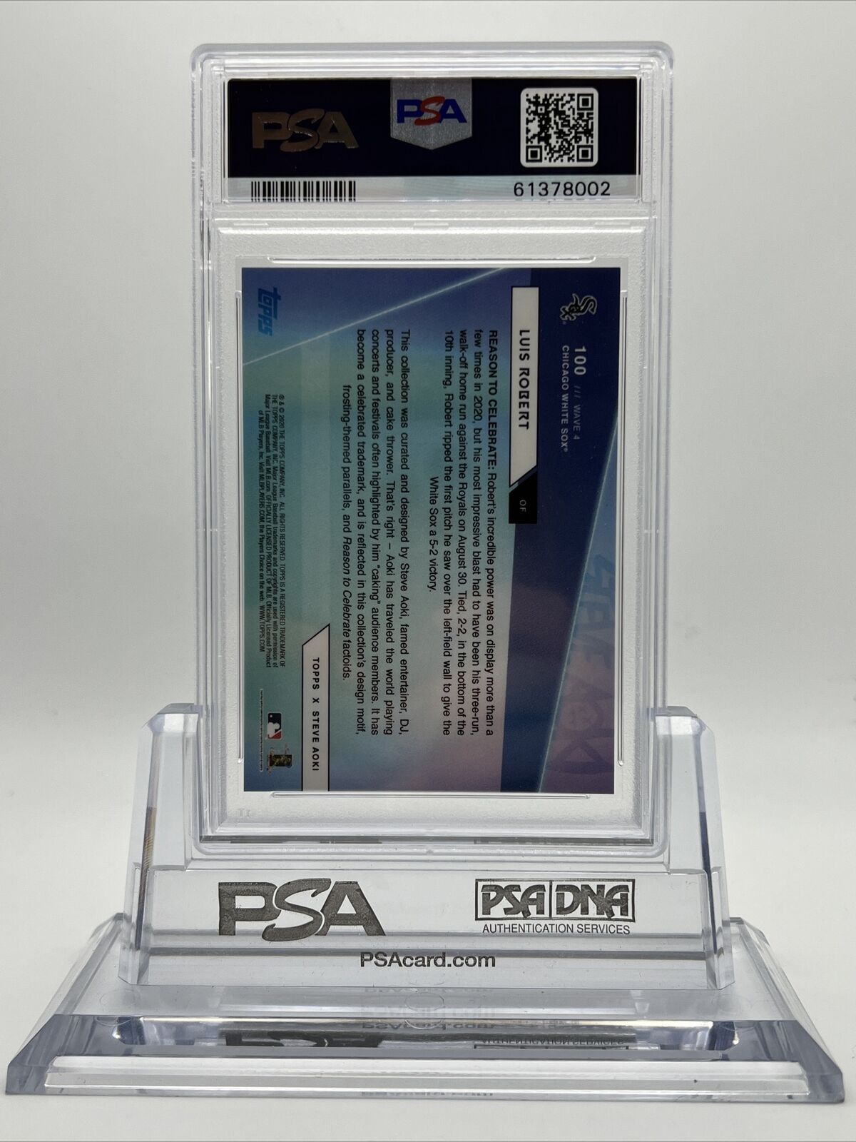 2020 Topps X Steve Aoki Luis Robert Rookie Baseball Card #100 PSA 10