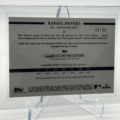 2022 Topps x Derek Jeter Call of the Captain Rafael Devers Jersey Card 5/99 #15