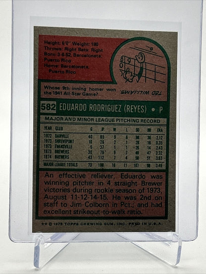 1975 Topps Eduardo Rodriguez Baseball Card #582 NM Quality FREE SHIPPING