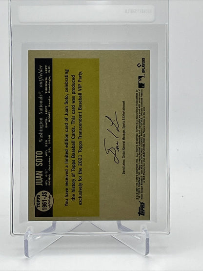 2021 Topps Transcendent Juan Soto Baseball Card #1961-JS 23/95 1961 Topps