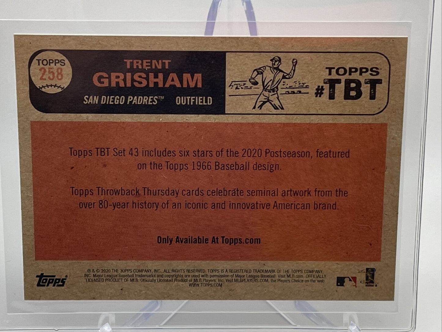 2020 Topps Throwback Thursday Trent Grisham Rookie Card #258 Mint FREE SHIPPING