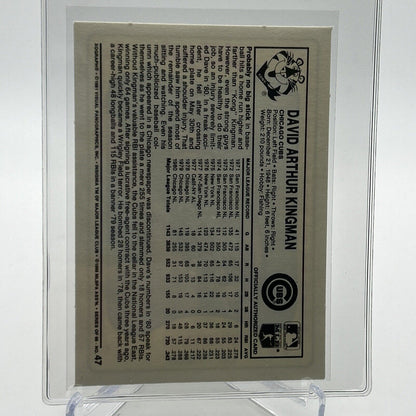 1981 Kellogg's Dave Kingman Baseball Card #47 NM-Mint FREE SHIPPING