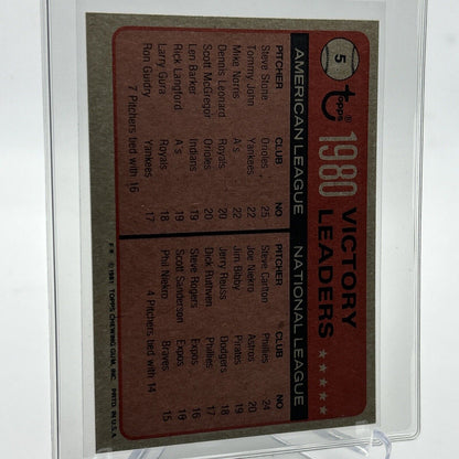 1981 Topps 1980 Victory Leaders Baseball Card #5 NM-Mint FREE SHIPPING