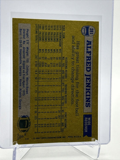 1982 Topps Alfred Jenkins Football Card #281 NM-MT FREE SHIPPING