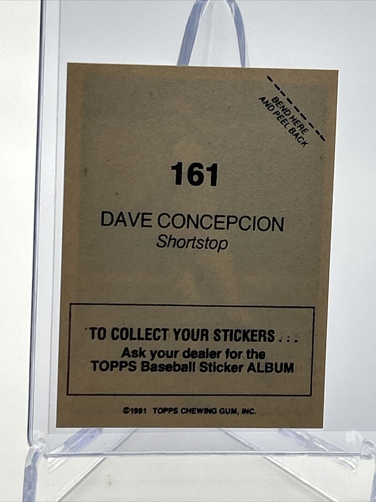 1981 Topps Stickers Dave Concepcion Baseball Card #161 NM-Mint FREE SHIPPING