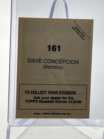 1981 Topps Stickers Dave Concepcion Baseball Card #161 NM-Mint FREE SHIPPING