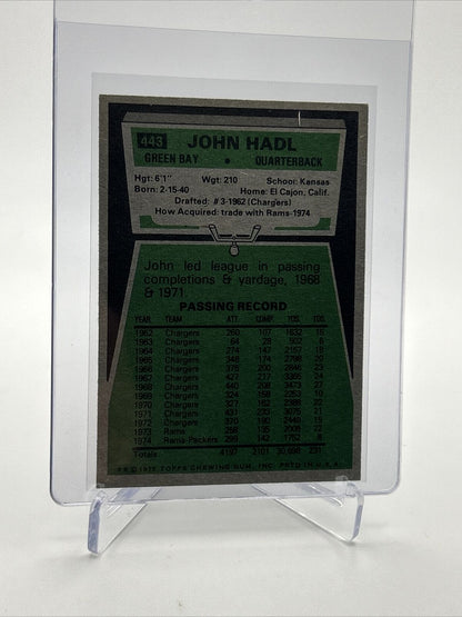 1975 Topps John Hadl Football Card #443 NM Quality FREE SHIPPING