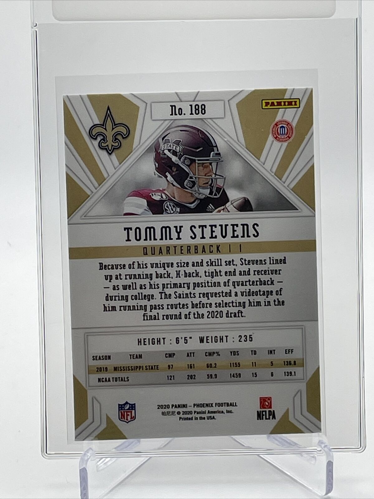 2020 Panini Phoenix FIRE BURST Tommy Stevens Rookie #188 Mint FREE SHIPPING