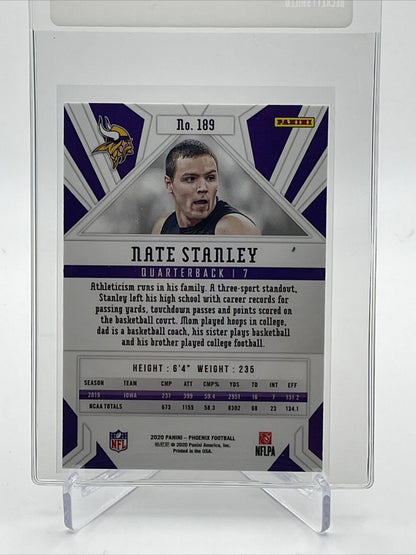2020 Panini Phoenix FIRE BURST Nate Stanley Rookie #189 Mint FREE SHIPPING