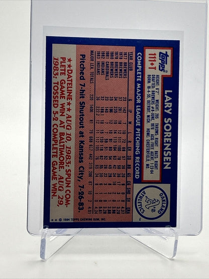 1984 Topps Traded TIFFANY Lary Sorensen Card #111T NM-MT FREE SHIPPING