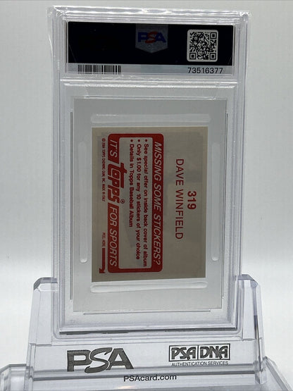 1984 Topps Stickers Baseball Dave Winfield #319 PSA 9 73516377