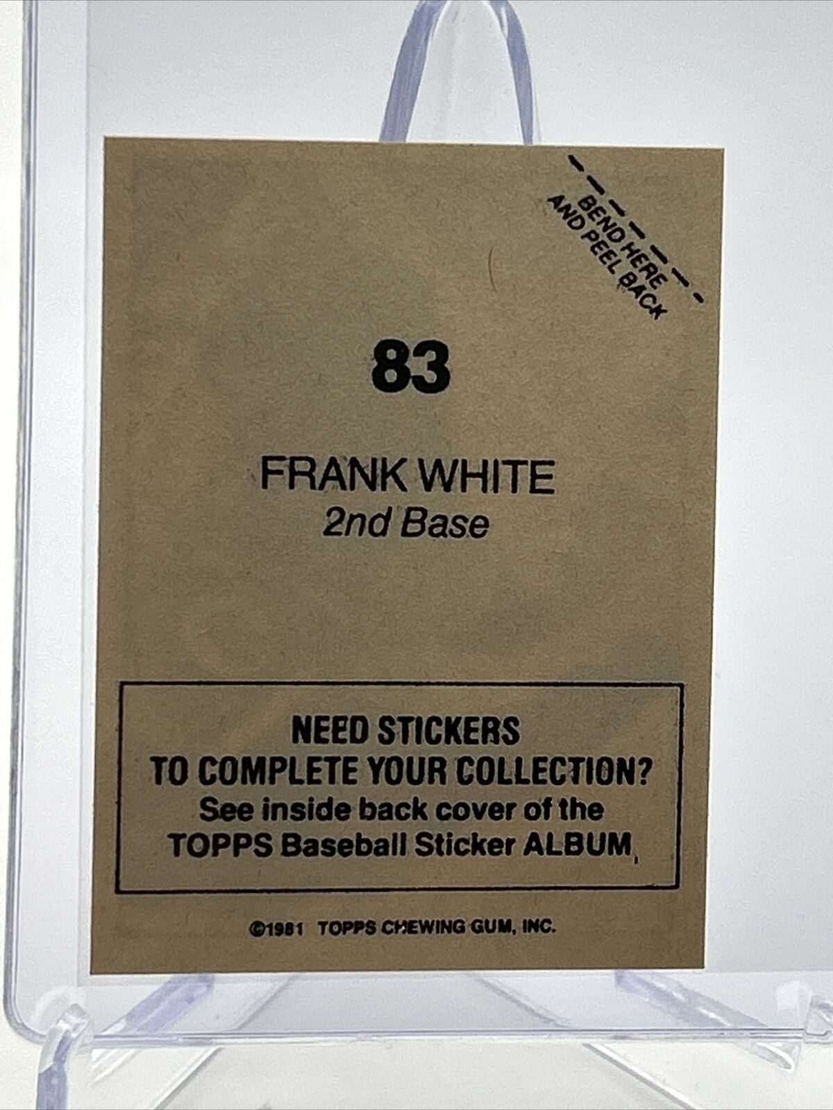 1981 Topps Stickers Frank White Baseball Card #83 NM-Mint FREE SHIPPING