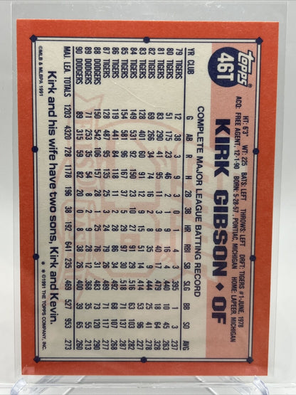 1991 Topps Traded Kirk Gibson Baseball Card #46T Mint FREE SHIPPING