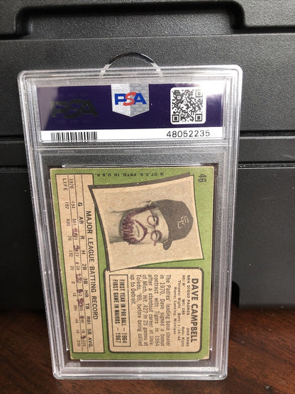 1971 Topps Dave Campbell #46 Autograph PSA/DNA Authentic