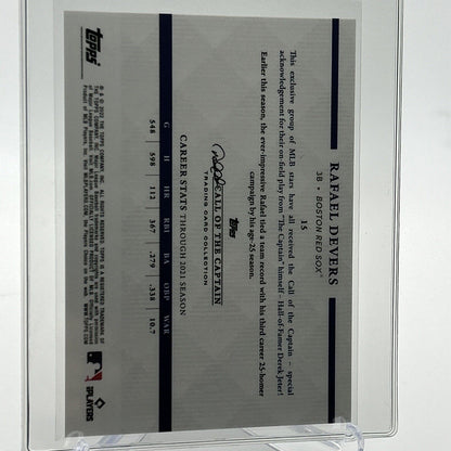 2022 Topps x Derek Jeter Rafael Devers Baseball Card #15 Mint FREE SHIPPING