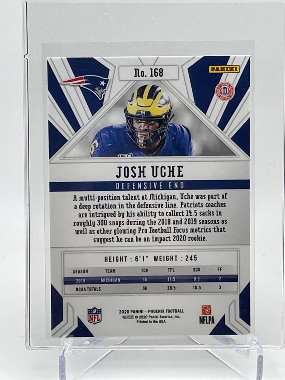 2020 Panini Phoenix FIRE BURST Josh Uche Rookie Card #168 Mint FREE SHIPPING