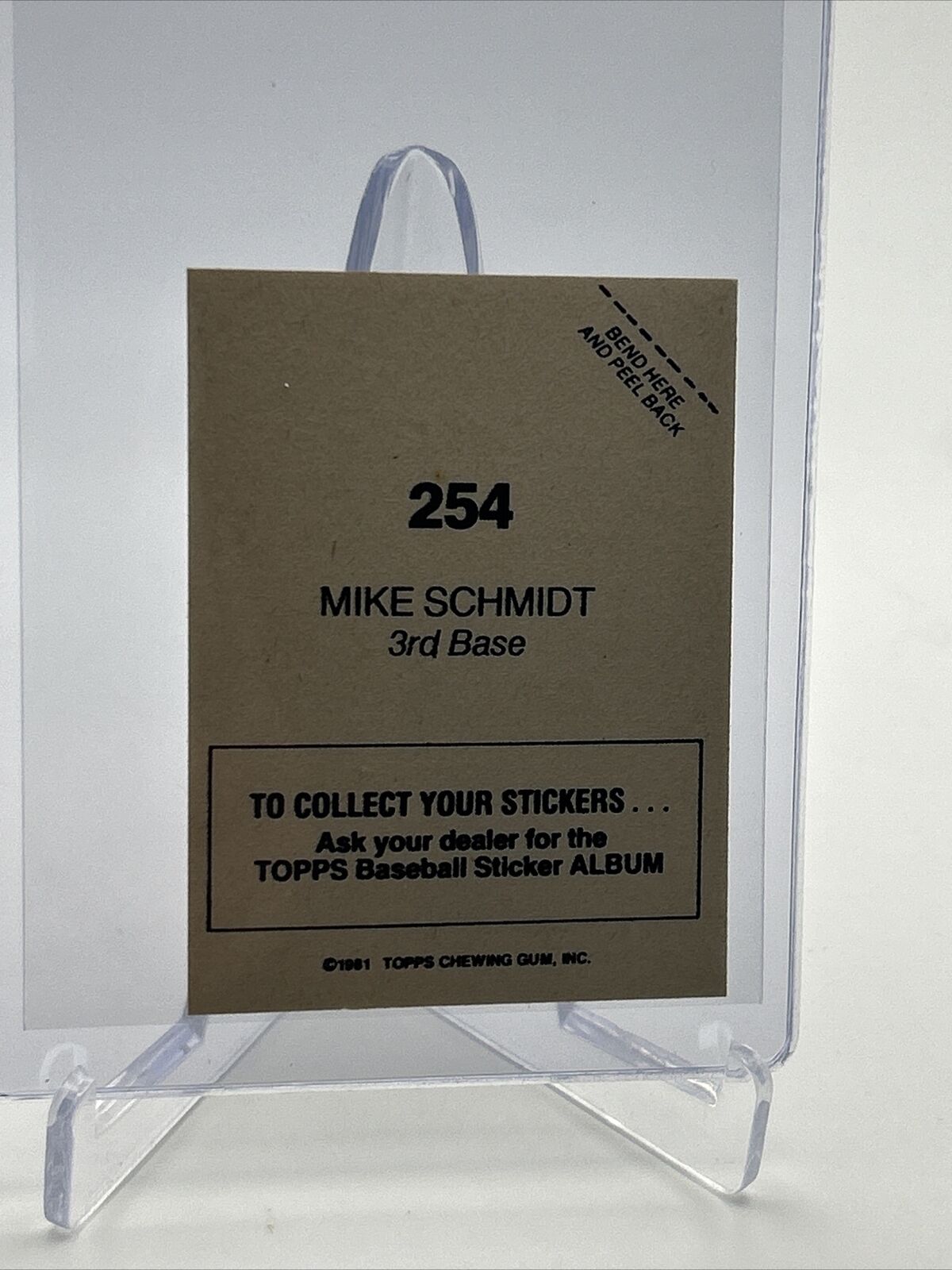 1981 Topps Stickers Mike Schmidt FOIL Baseball Card #254 NM-Mint FREE SHIPPING