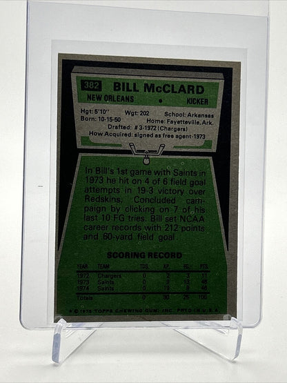 1975 Topps Bill McClard Football Card #382 NM Quality FREE SHIPPING