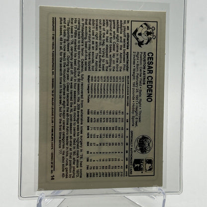 1981 Kellogg's Cesar Cedeno Baseball Card #14 NM-Mint FREE SHIPPING