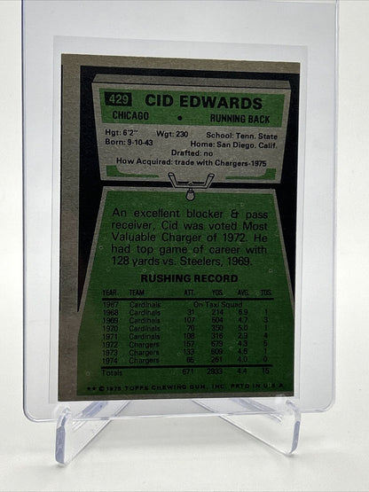 1975 Topps Cid Edwards Football Card #429 NM Quality FREE SHIPPING