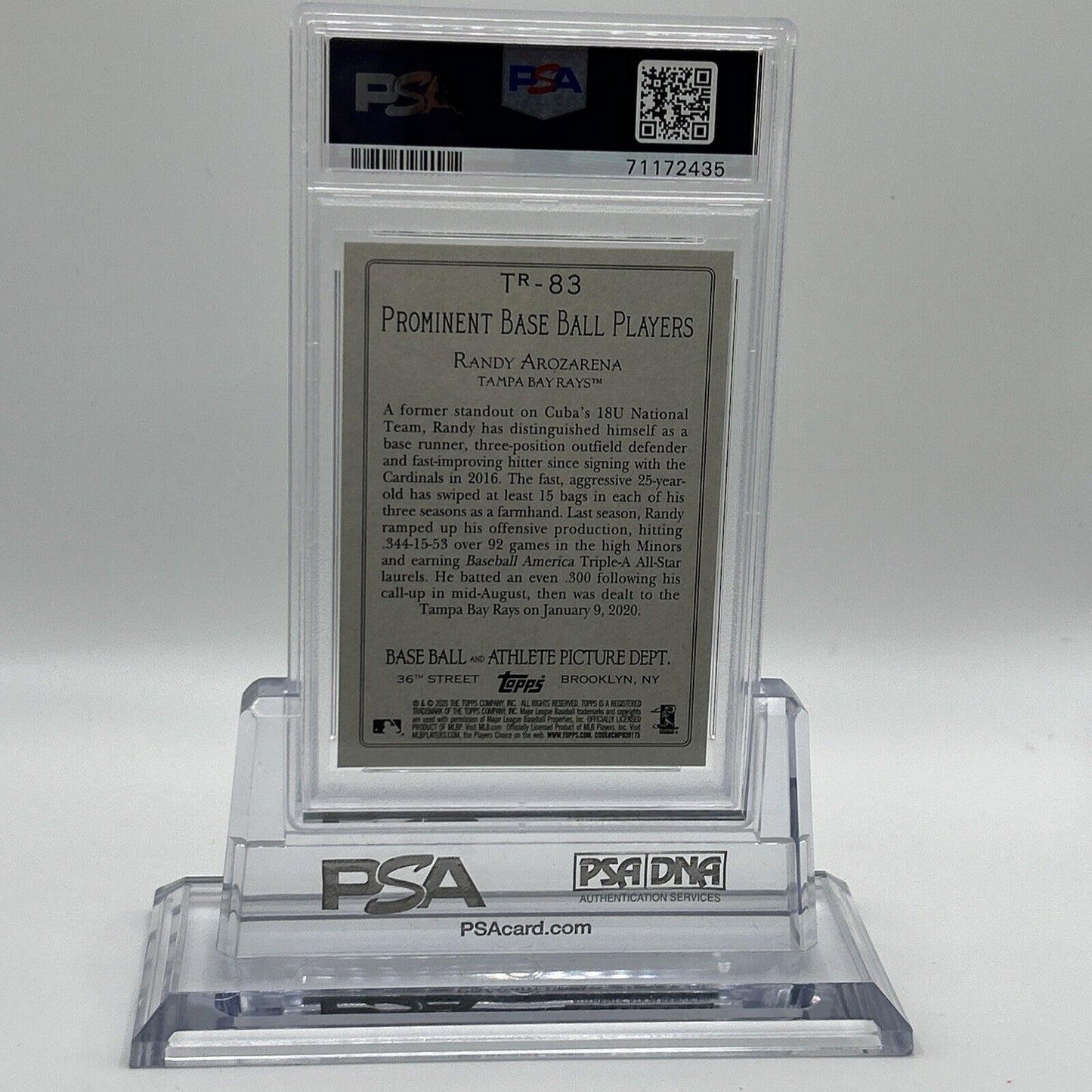 2020 Topps Turkey Red Randy Arozarena Rookie Baseball Card #TR83 PSA 10