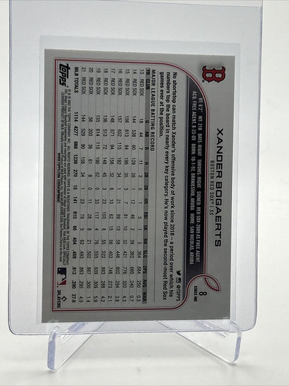 2022 Topps Xander Bogaerts Baseball Card #8 Mint FREE SHIPPING