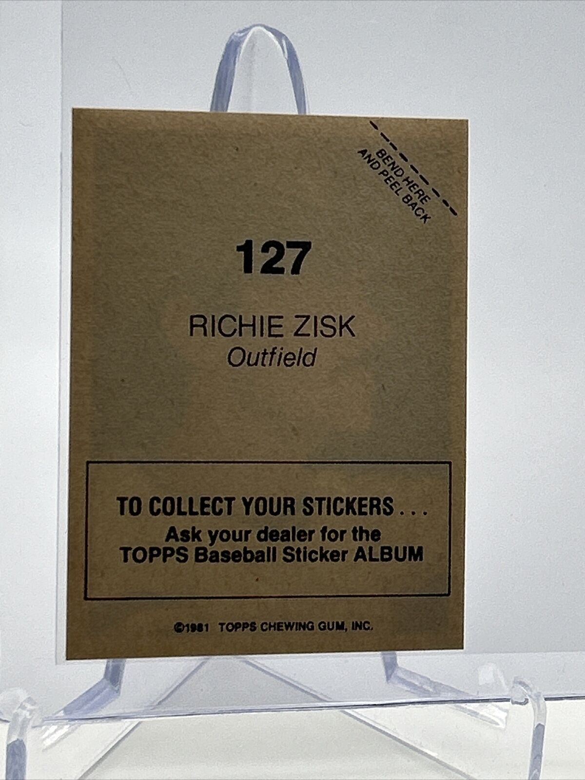1981 Topps Stickers Richie Zisk Baseball Card #127 NM-Mint FREE SHIPPING