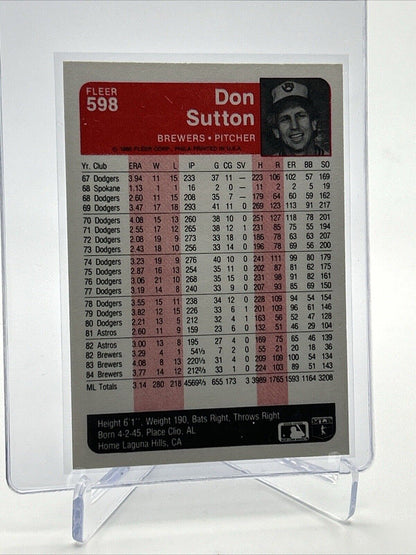 1985 Fleer Don Sutton Baseball Card #598 NM-MT FREE SHIPPING