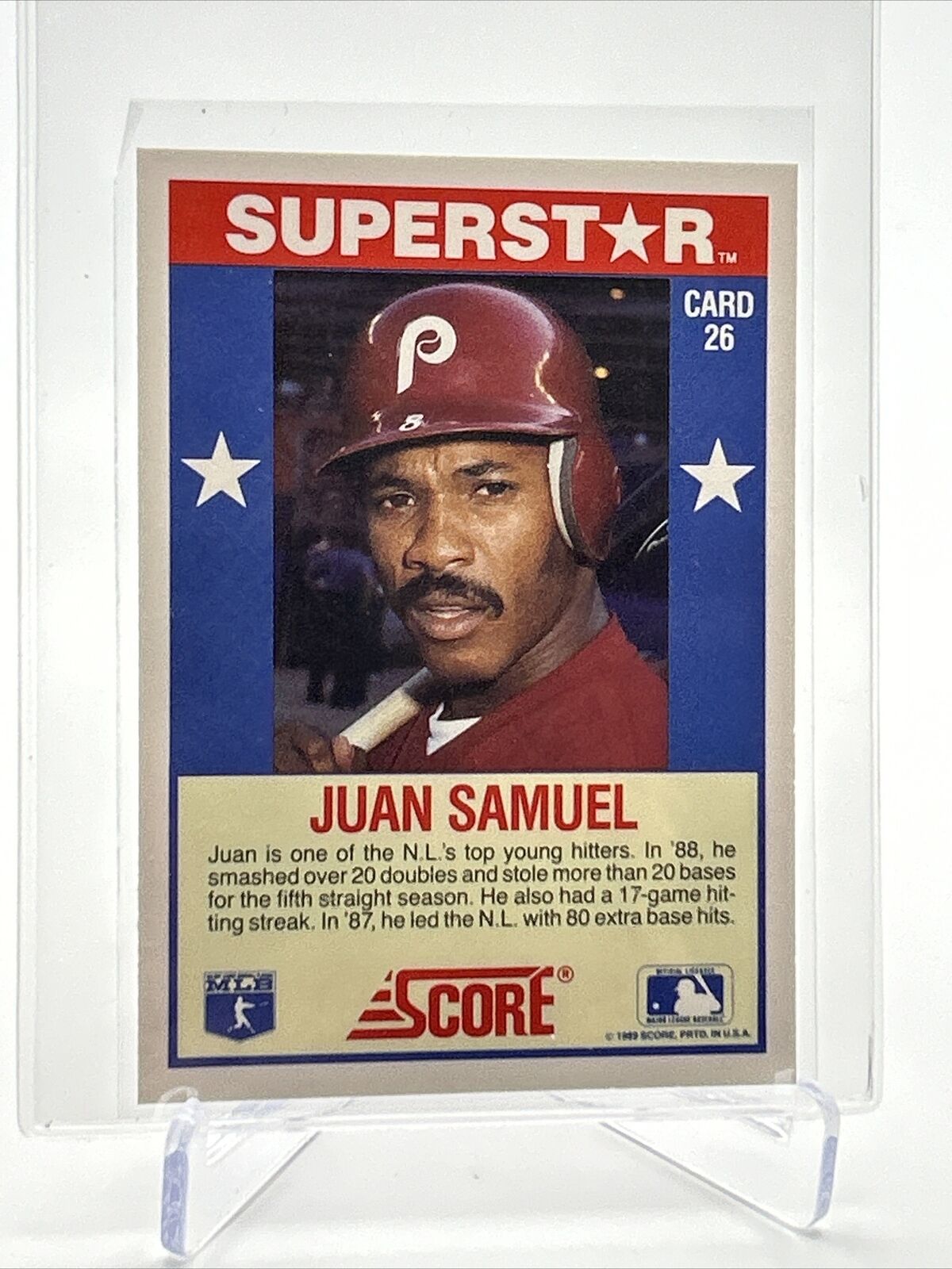 1989 Score Hottest 100 Juan Samuel Baseball Card #26 Mint FREE SHIPPING