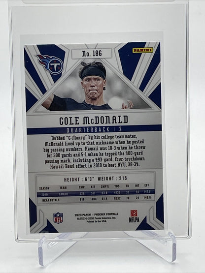 2020 Panini Phoenix FIRE BURST Cole McDonald Rookie #186 Mint FREE SHIPPING