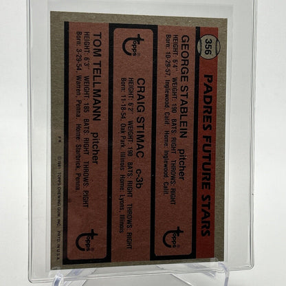 1981 Topps Padres Future Stars Rookie Baseball Card #356 NM-Mint FREE SHIPPING