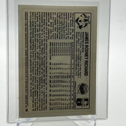 1981 Kellogg's J.R. Richard Baseball Card #16 NM-Mint FREE SHIPPING