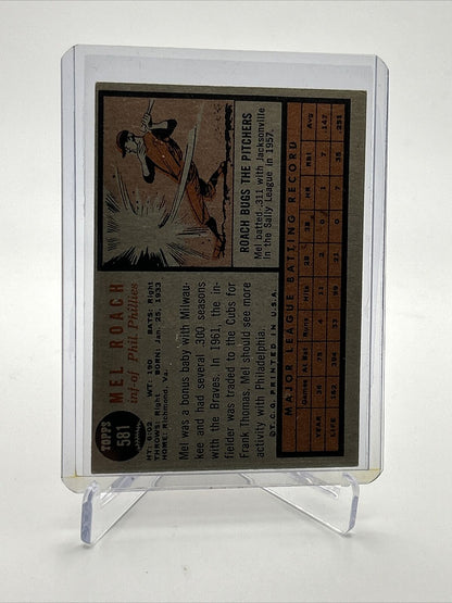 1962 Topps Mel Roach Baseball Card #581 VG Quality FREE SHIPPING