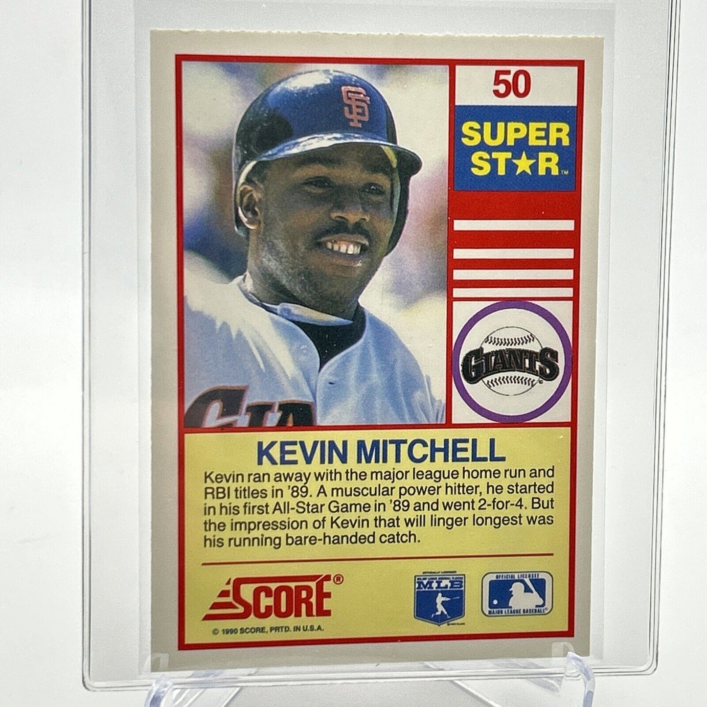 1990 Score 100 Superstars Kevin Mitchell Baseball Card #50 Mint FREE SHIPPING