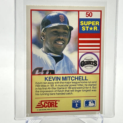 1990 Score 100 Superstars Kevin Mitchell Baseball Card #50 Mint FREE SHIPPING