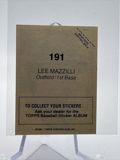 1981 Topps Stickers Lee Mazzilli Baseball Card #191 NM-Mint FREE SHIPPING
