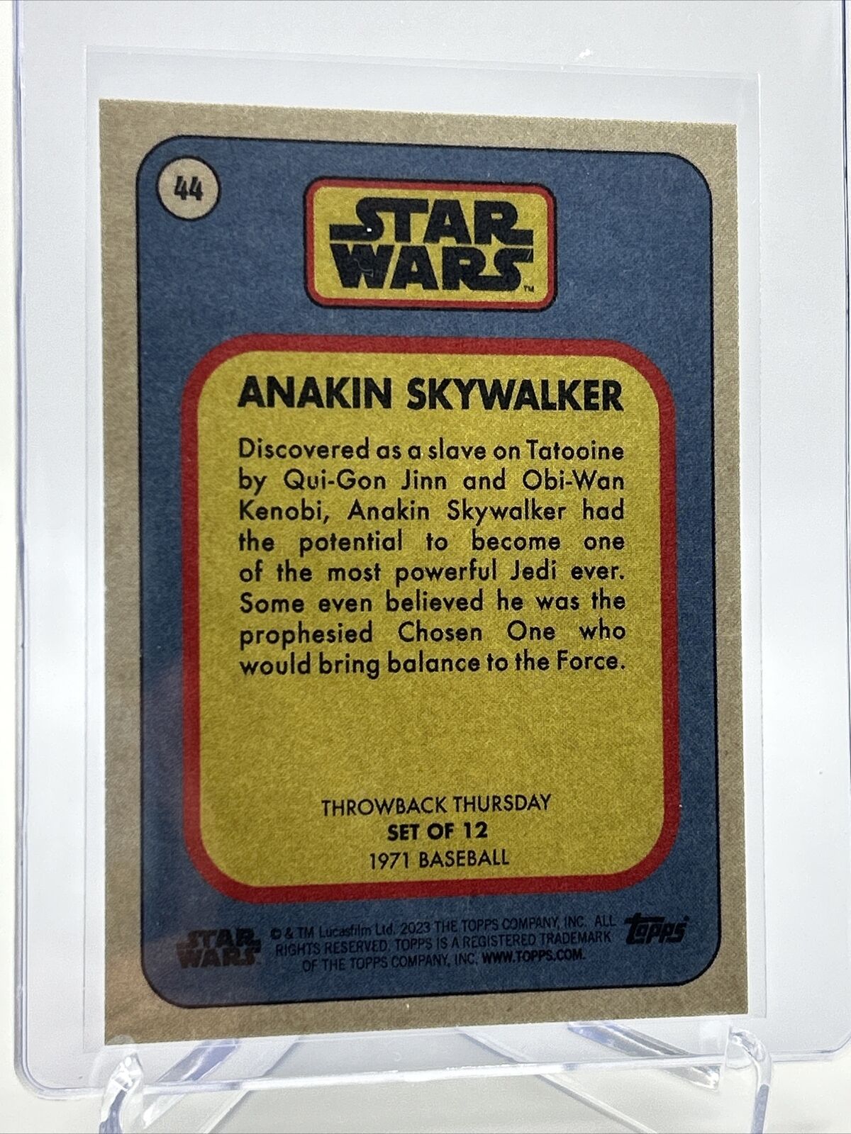 2023 Topps Star Wars Throwback Thursday Anakin Skywalker #44 Mint FREE SHIPPING