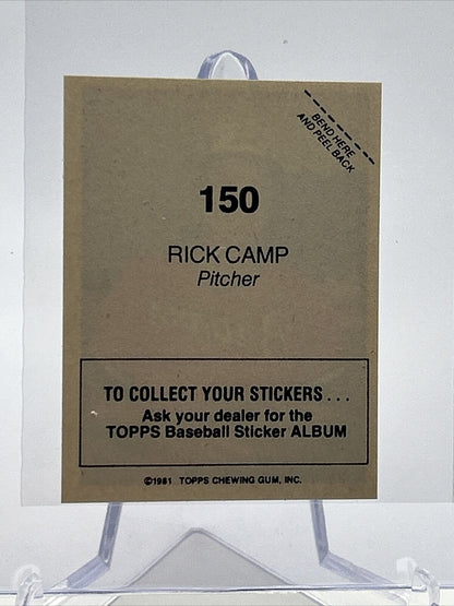 1981 Topps Stickers Rick Camp Baseball Card #150 NM-Mint FREE SHIPPING