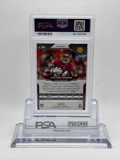 2020 Panini Prizm RED/WHITE/BLUE Prizm Antonio Gibson Rookie Card #384 PSA 9