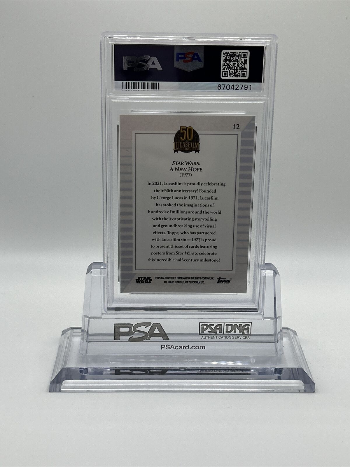2021 Topps Star Wars Lucasfilm 50th Anniversary A New Hope #12 PSA 10
