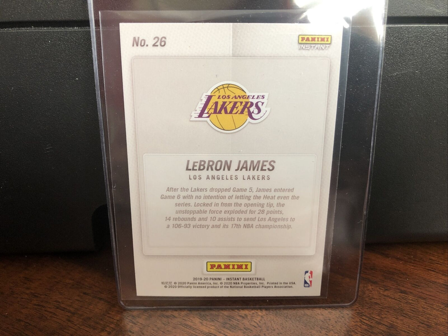 2019-20 Panini Instant LeBron James Basketball Card #26 NM-Mint FREE SHIPPING